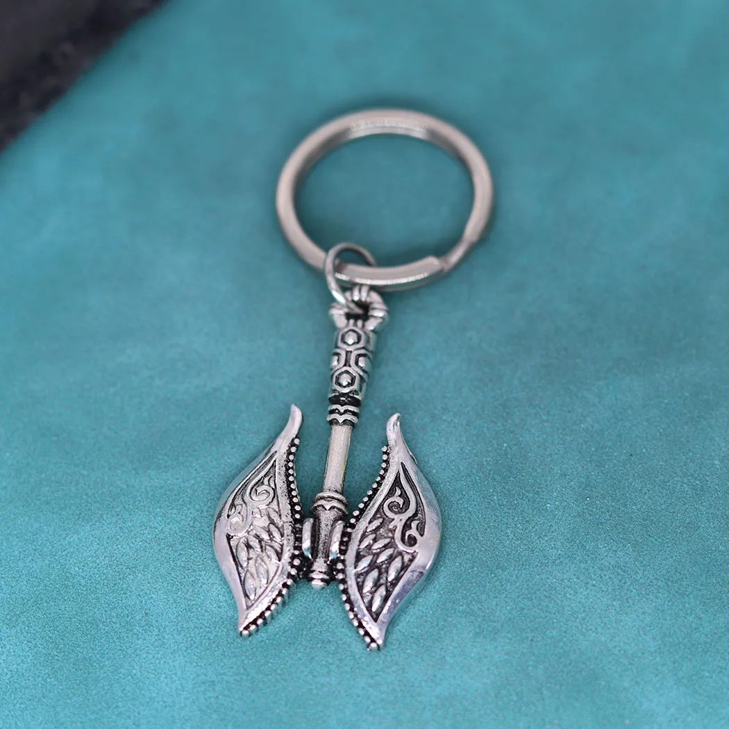 Viking Battle Axe Talisman Pendant Keychain For Men Women Nordic Gothic Stainless Steel Key Chains Scandinavian Jewelry Amulet