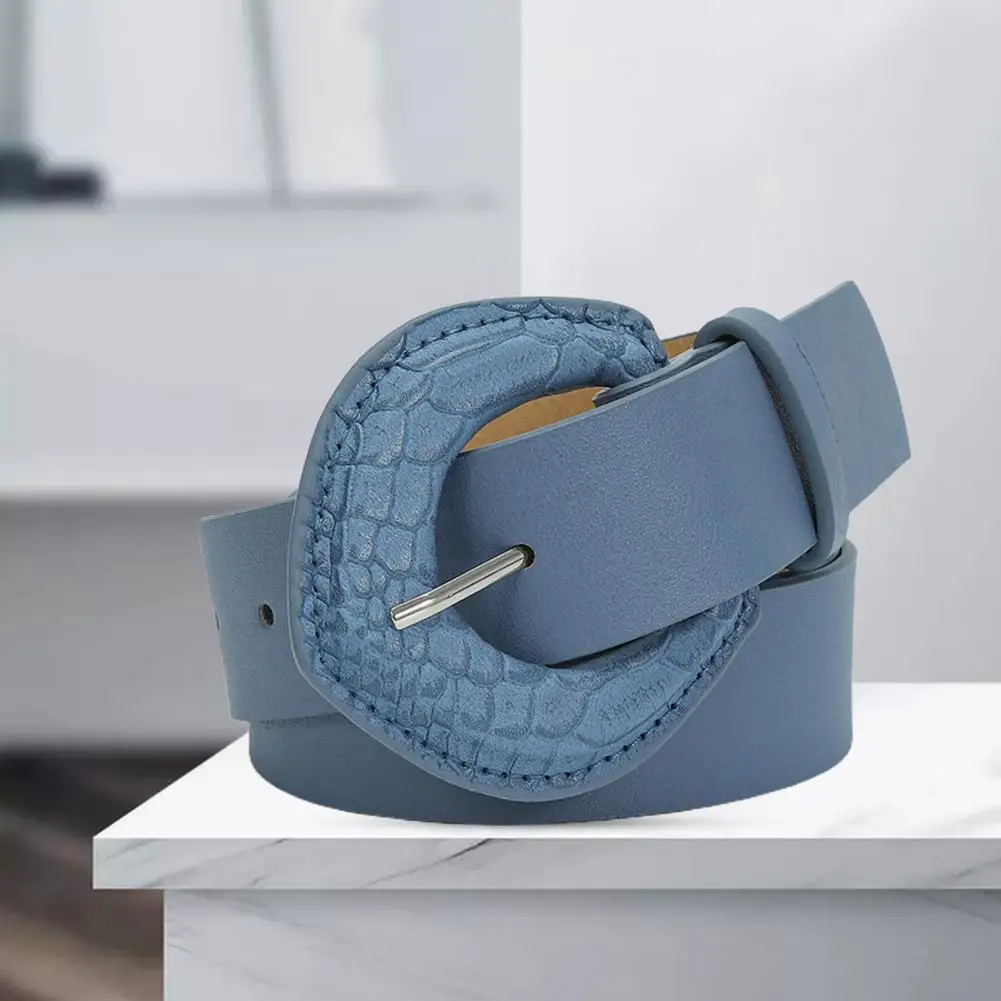 

Stylish Waistband Wide Band Firm Stitching Women Waist Belt Snake Texture Women Waist Strap