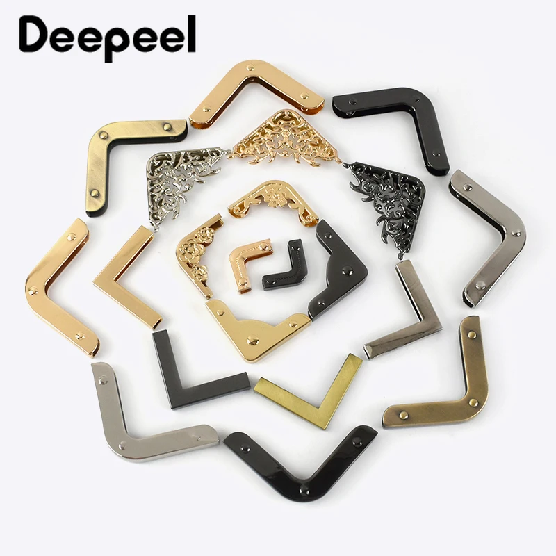 4Pcs Deepeel 25-54mm Metal Corner Protector Buckle Handbag Edge Purse Book Decor Clip Banding Clasp DIY Hardware Accessories