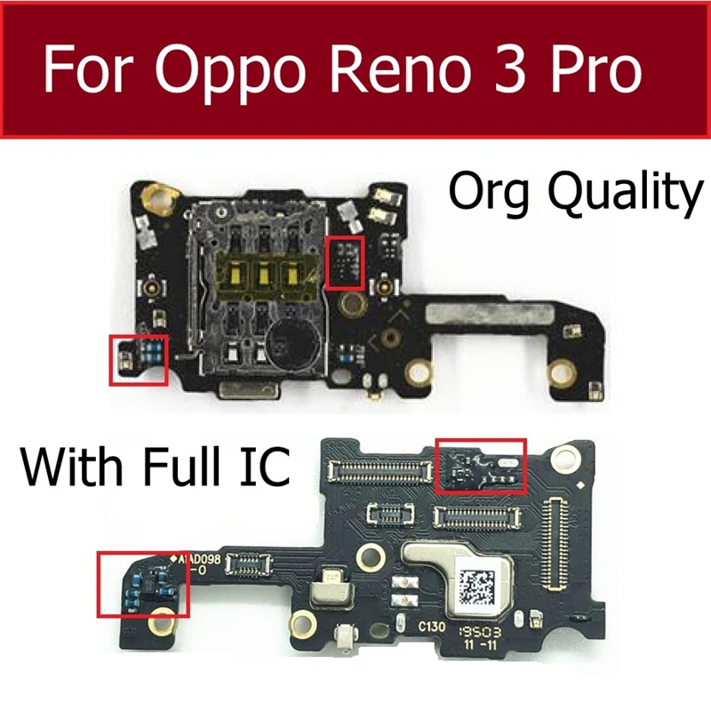 

SIM Mic phone Flex Cable For OPPO Reno 3 4 5 6 10x Zoom ACE 2 Pro phone SIM Deck Board Replacement Parts