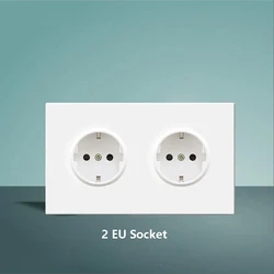 White Toggle Switch Stainless Steel Wall Power Socket Type-C Charging Port Double EU French UK Outlet Retro Light Switches