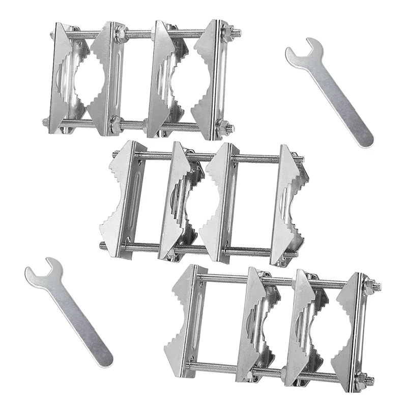 

A73T 3 Pack Double Antenna Mast Clamp V Jaw Block 5.5Inch Bolts,Anti-Rust Heavy Duty Pole To Pole Mounting Kit Bracket Holder