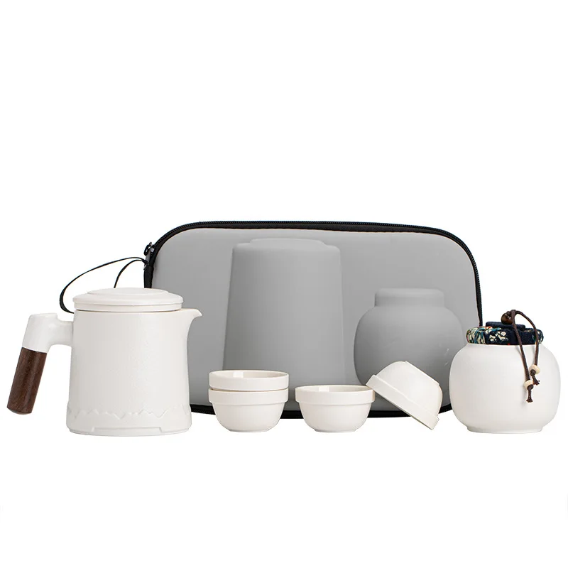 

Ceramic tea set portable outdoor camping business tea set activities festival souvenir