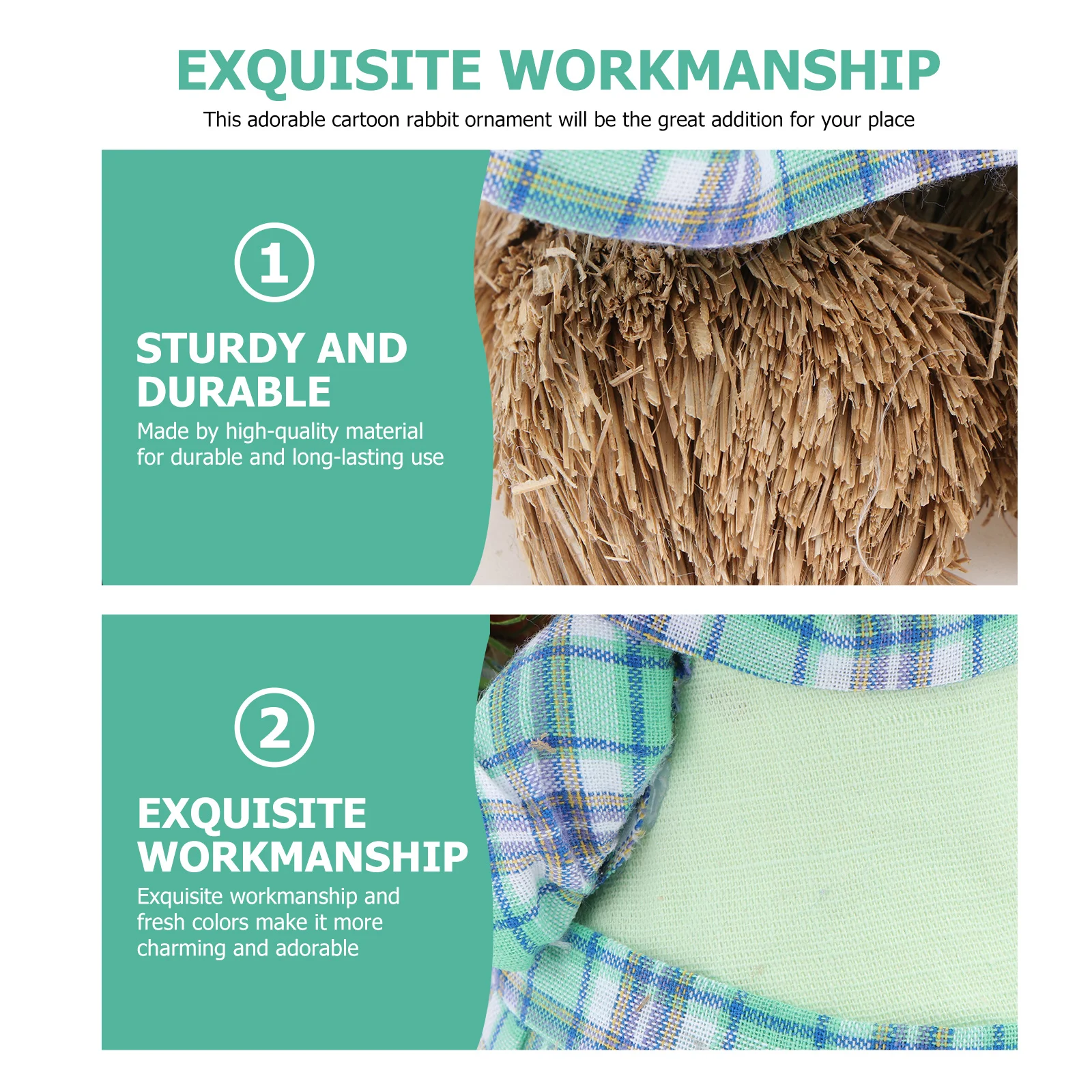 

1Pcs Exquisite Rabbit Ornament Fine Workmanship Bunny Craft for Home Office Mall Garden Table Decorative Accessory