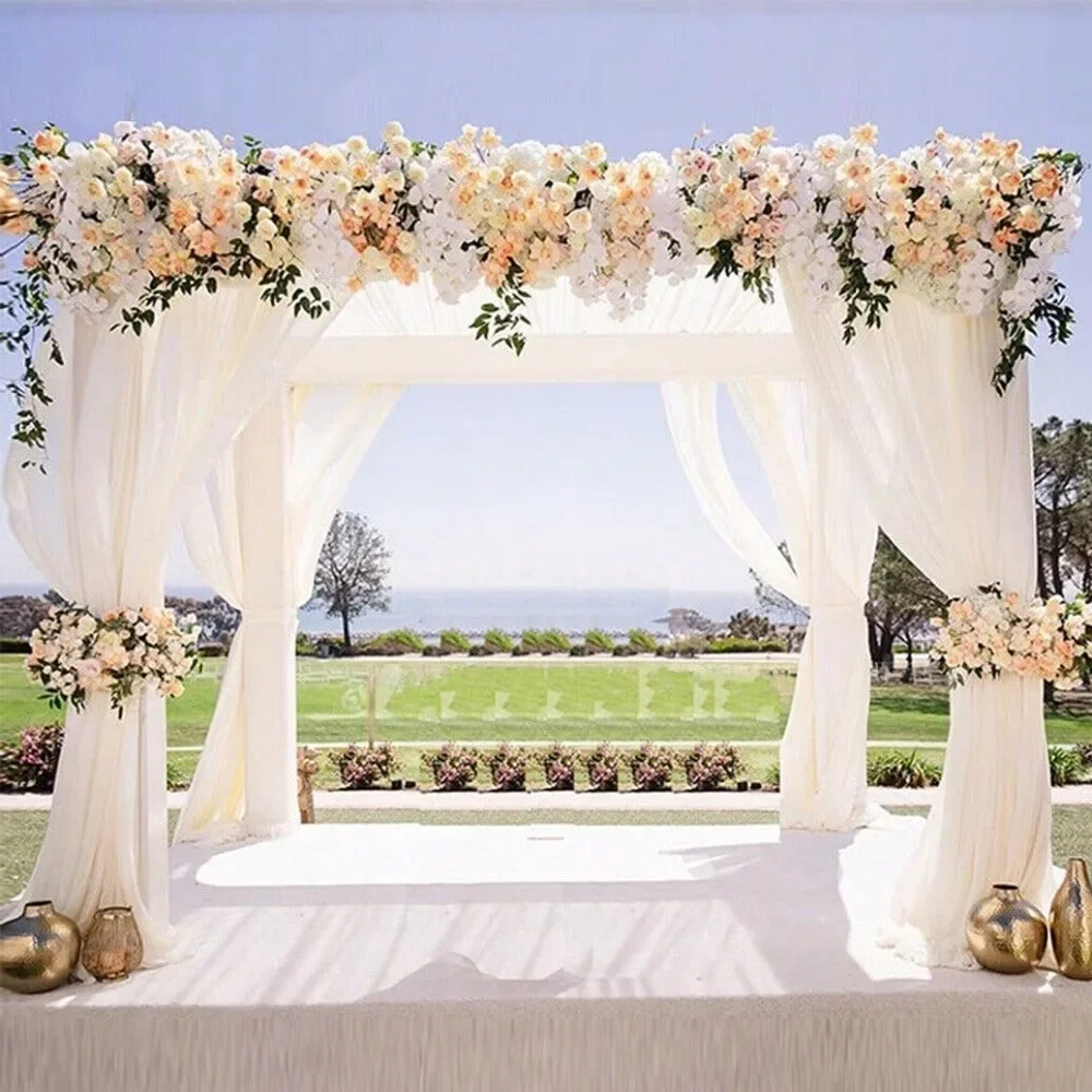 3M High Wedding Square Canopy/Chuppah/Arbor Drape Stand Wedding Piping Frame Bac