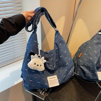 Cute Star Pattern Tote Bag - Spacious Zipper Closure, Adjustable Strap. Perfect for School, Shopping & Casual Outings!