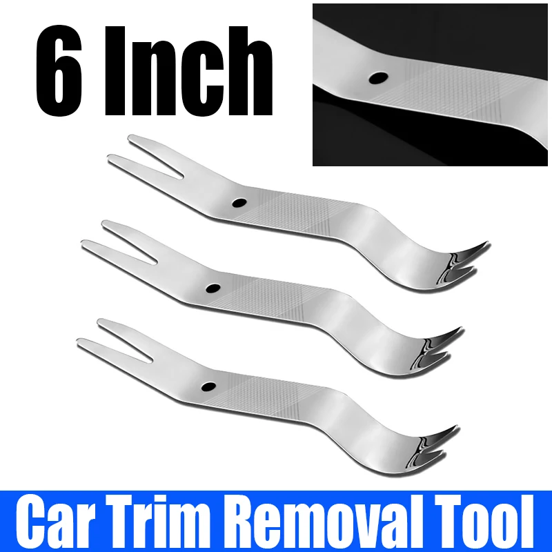 

1PCS 6 Inch Stainless Steel Dual Head Car Trim Removal Tool Trim Removal Level Pry Tool For Car Dashboard Audio Radio Panel