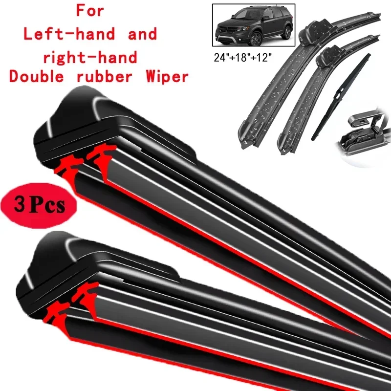 

Car Wiper Front & Rear Wiper Blades Set Kit For Dodge Journey 2008 - 2020 Windshield Windscreen Window Car Brushes 24"18"12"