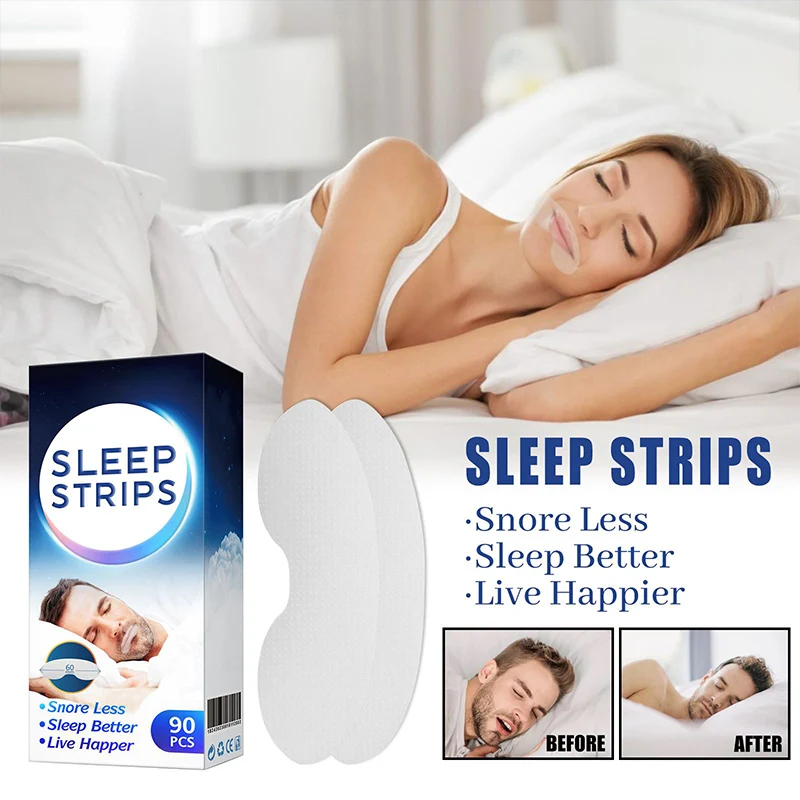 Sleep Strips Anti Snoring Patch Closed Mouth Breathing Patch Suitable for Men and Women 90 Pieces of Sleep Patches