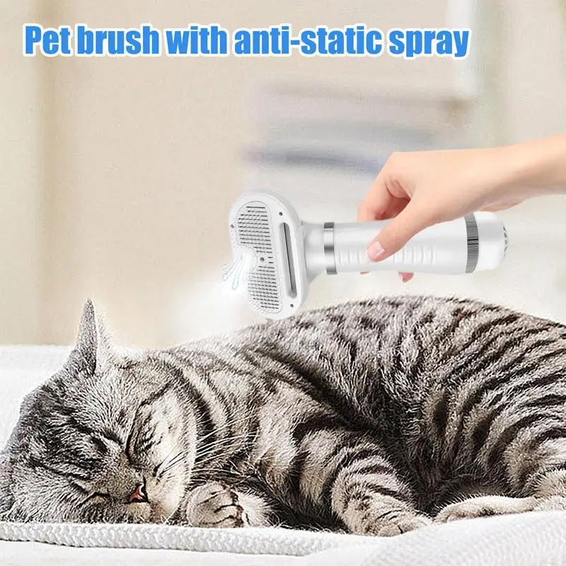 

Steamy Pet Brush Multifunctional Cat And Dog Steamer Brush For Massage 3-Speed Adjustment Massage And Comb For Cat And Dog