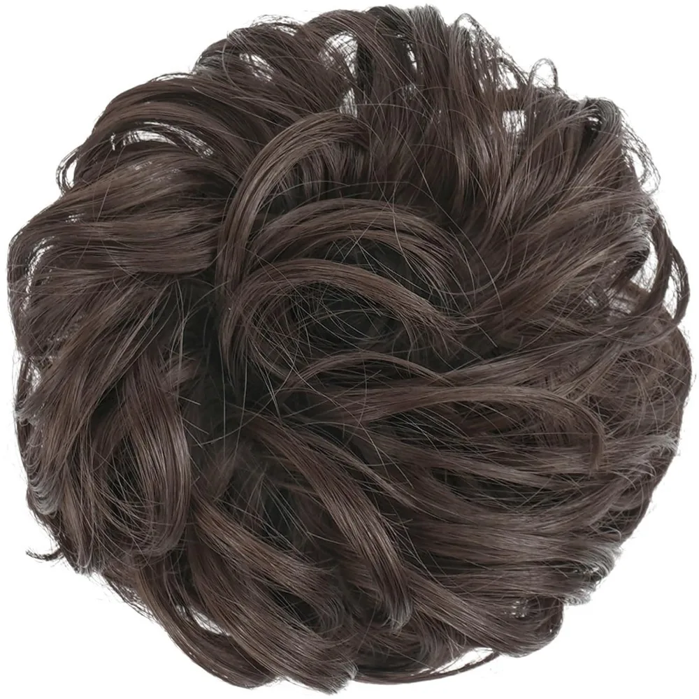 قطع شعر كعكة فوضوية - كعكة شعر مرنة كبيرة مموجة ومموجة، وصلات شعر على شكل ذيل حصان، قطع شعر صناعية للنساء، #1