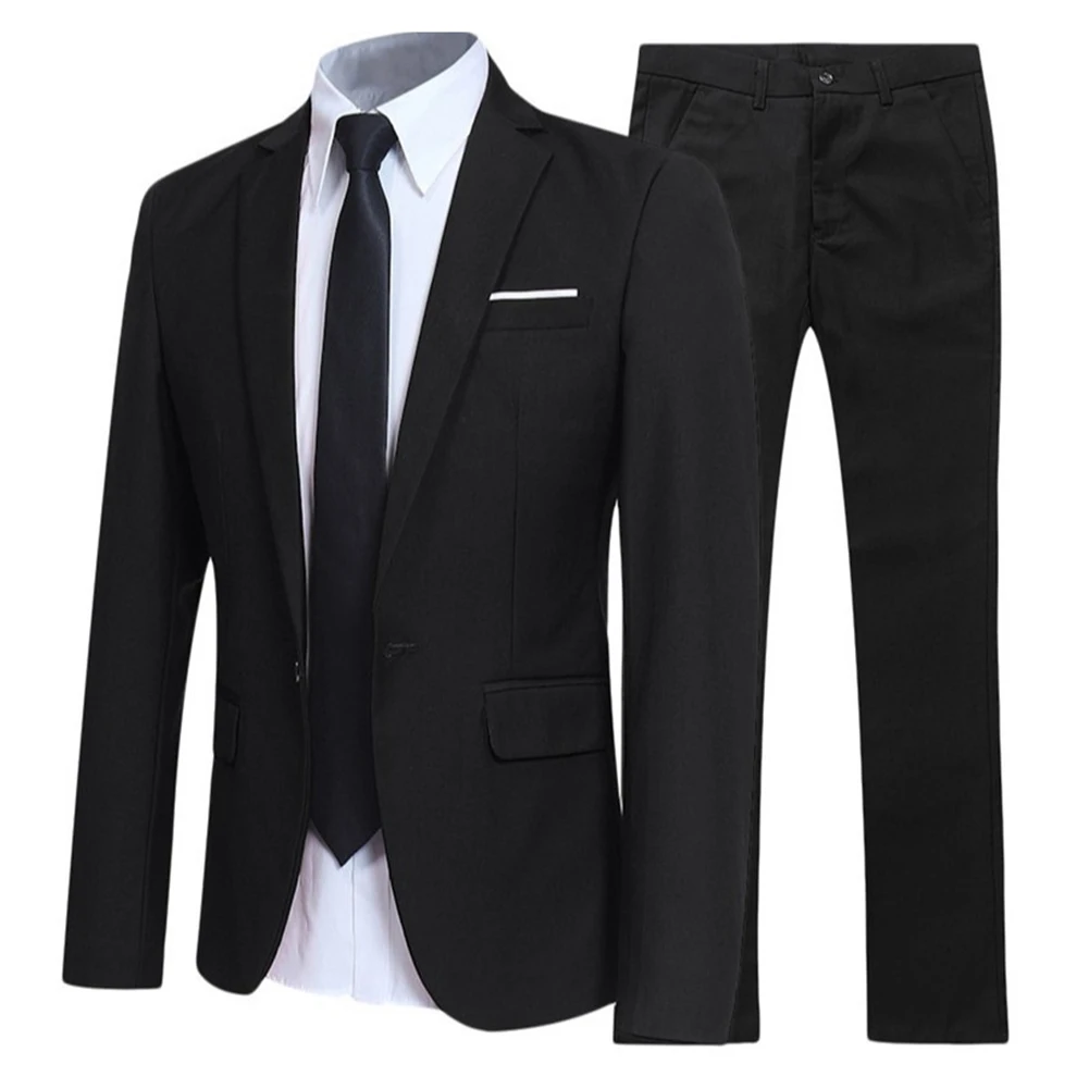 Casual Suit Gentleman Pants Daily Use Long Sleeves Slight Stretch Solid Color Brand New Home Commuting For Daily Use