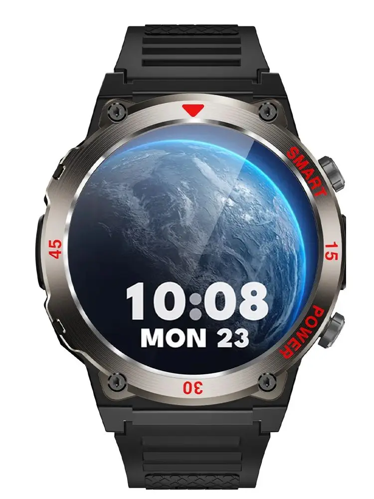 LAXASFIT Nowy inteligentny zegarek męski Outdoor Sports Latarka LED Połączenia Bluetooth Asystent głosowy Monitorowanie zdrowia Smartwatch — 2