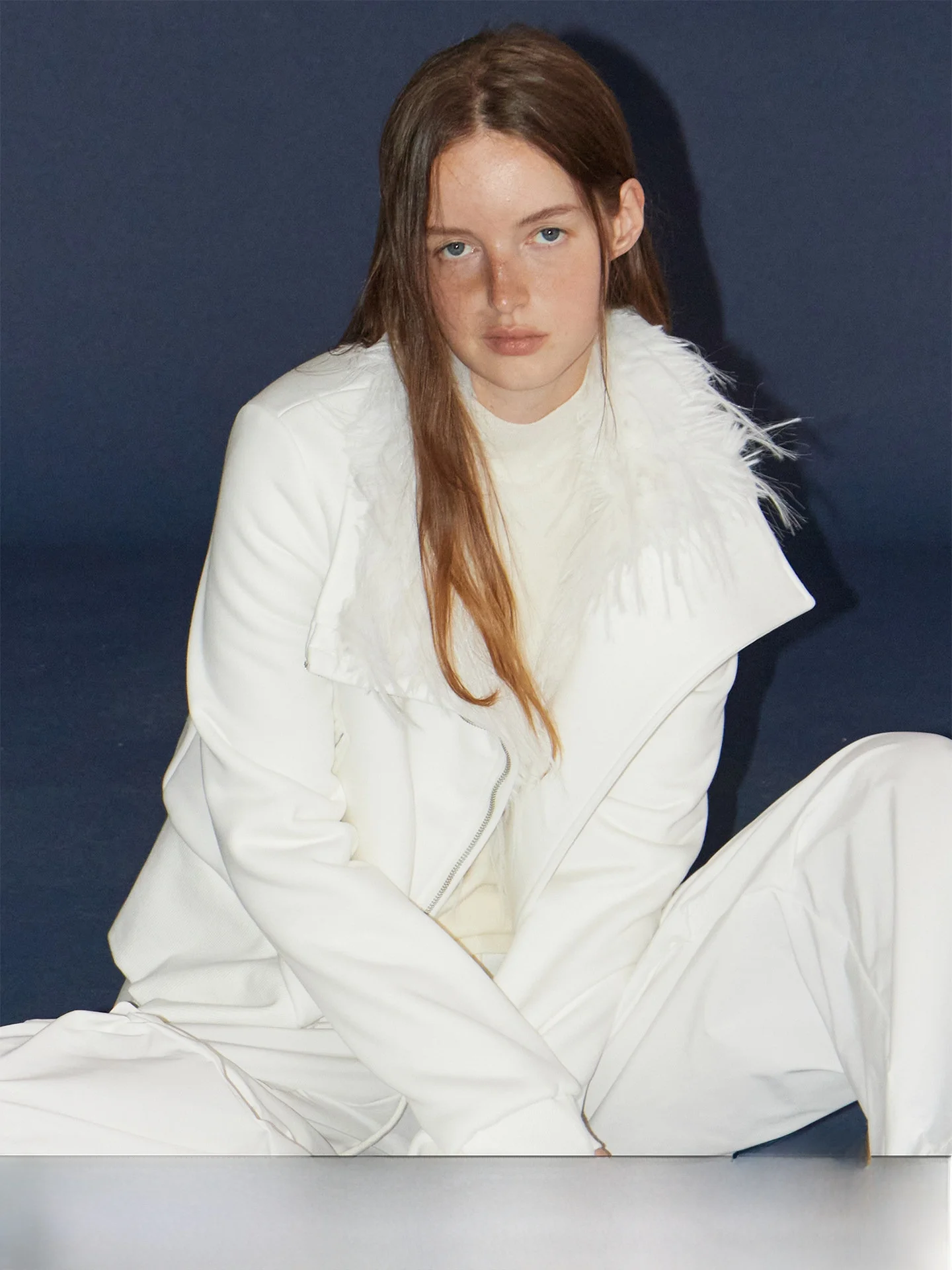 

Fluffy Lined Asymmetrical Lapel ort Wave Outerwear Sweet Sle Women's Cotton Blend Long Sve Coat without Collar