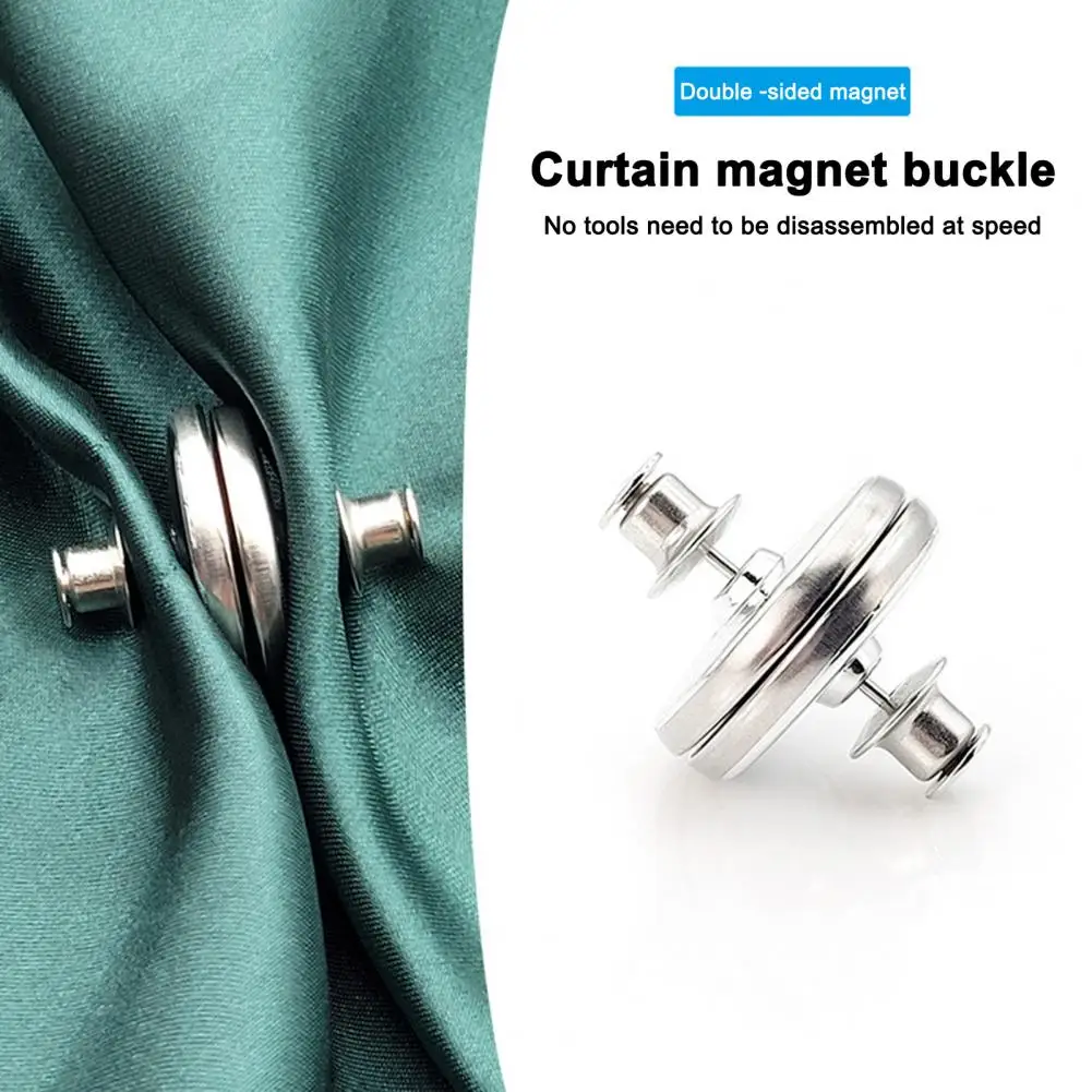 10 Pairs Curtain Magnet Closure Prevent Light Leaking Strong Alloy Bathroom Weight Magnet Clasp Holdback Button