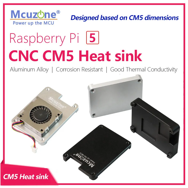 Raspberry Pi CM5 CNC Heat sink,Aluminum Alloy,Corrosion Resistant,Good Thermal Conductivity