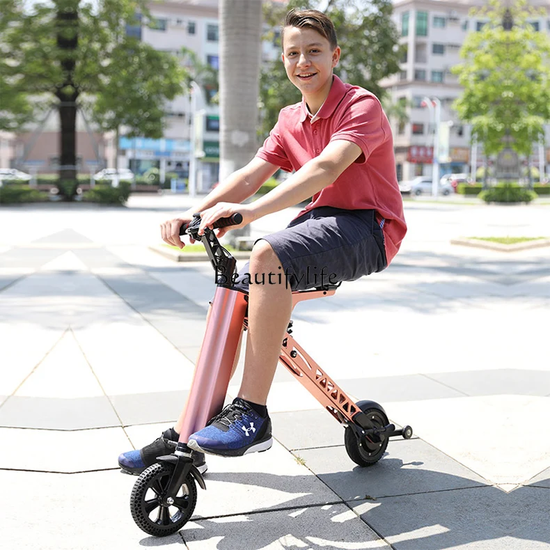 

Portable electric folding car Electric adult bicycle Ultra-light two-wheeled electric vehicle Mini lithium battery scooter