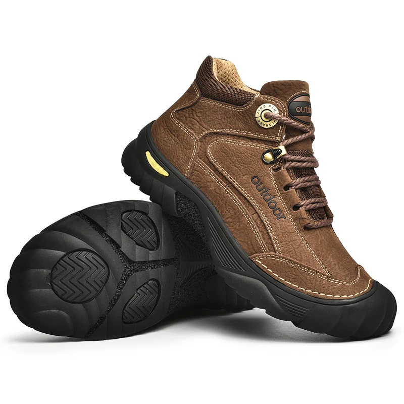 Botas senderismo hombre piel vacuno impermeable antideslizantes HIKEUP - imagen 5