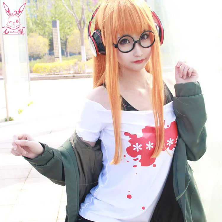 

New Futaba Sakura Game Cosplay Persona 5 Costume Futaba Sakura Navi Persona 5 Cosplay Costume Women Halloween Cosplay Full Set