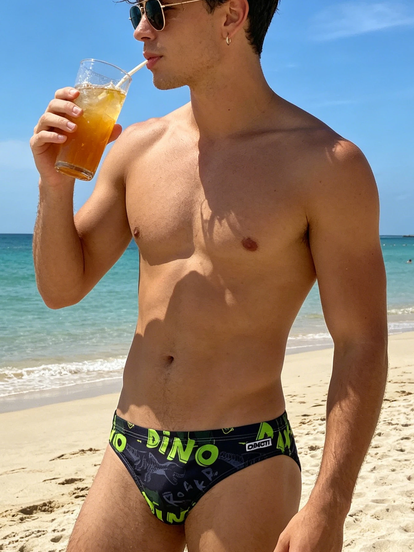 Men's sexy Swimming Briefs Hot Spring Pants High Elastic Swimming Trunks