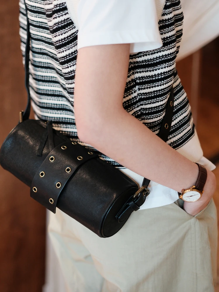 

PNDME designers handmade genuine leather ladies underarm bag weekend leisure luxury soft cow leather women's shoulder bag