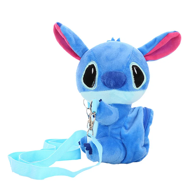 

22cm New Stitch Rabbit Fur Cute Plush Crossbody Bag Cartoon Plush Toy Girl Casual Portable Shoulder Bag Birthday Gift