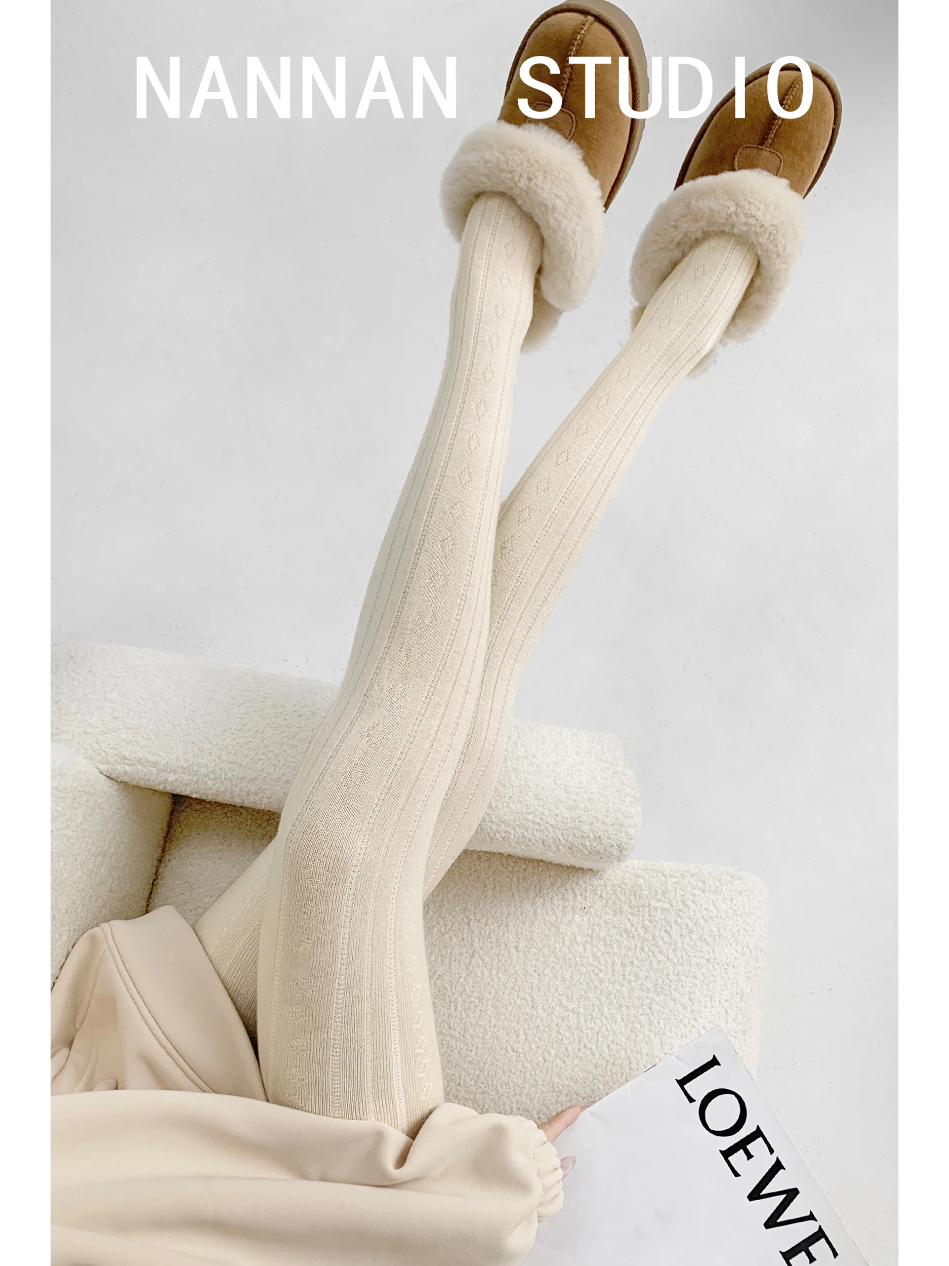 Retro Beauty Leg Shaping Patterned Stockings Women's Autumn Spring Footed Tights Pants Socks Stripe Design Base Layer Pants