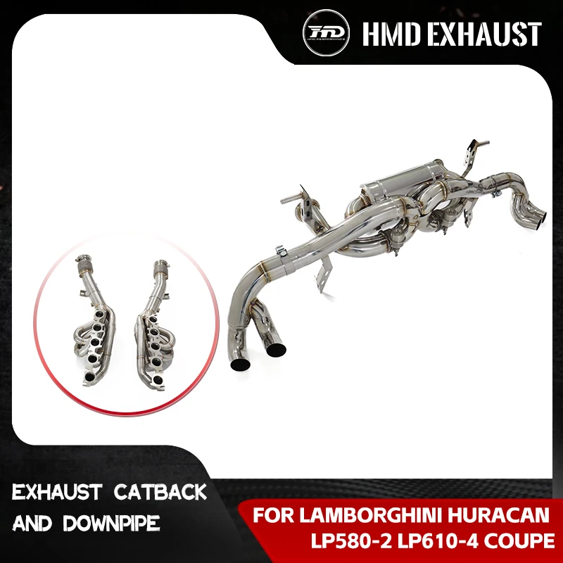 

SS304 Manifold for Lamborghini Huracan LP580-2 LP610-4 Coupe Catabck Vacuum valves High quality Muffler Exhaust system