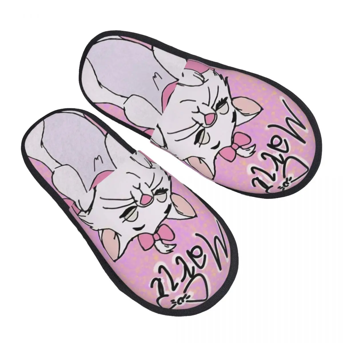 

Домашние тапочки Marie Cat премиум-класса для гостиной, уютные домашние меховые тапочки, нескользящие шлепанцы