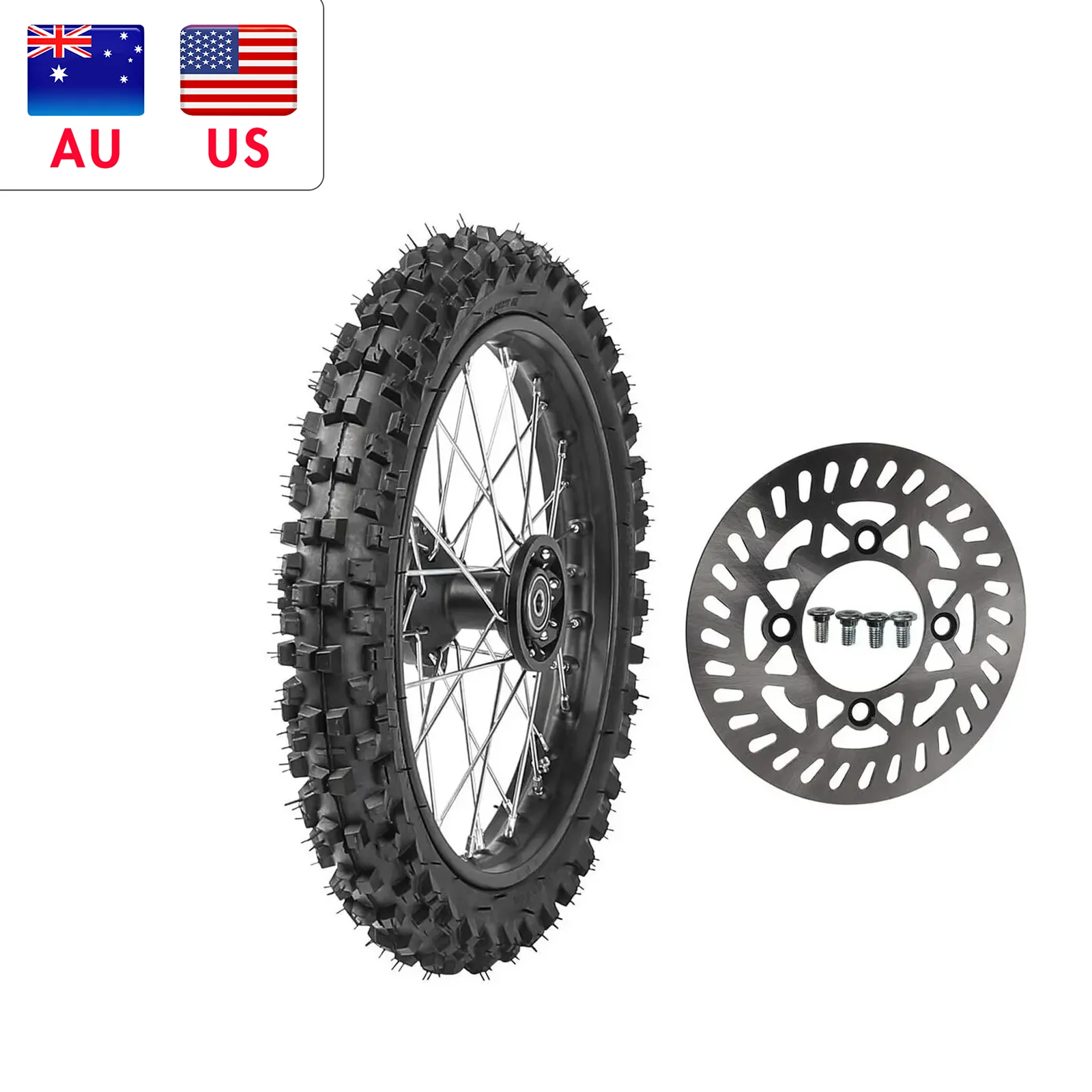 

60/100-14 Front Tire Rim Wheel Rotor for Pit Bike SSR CRF Honda Coolster 70/110/125cc Replacement Tools Motorcycle Equipments