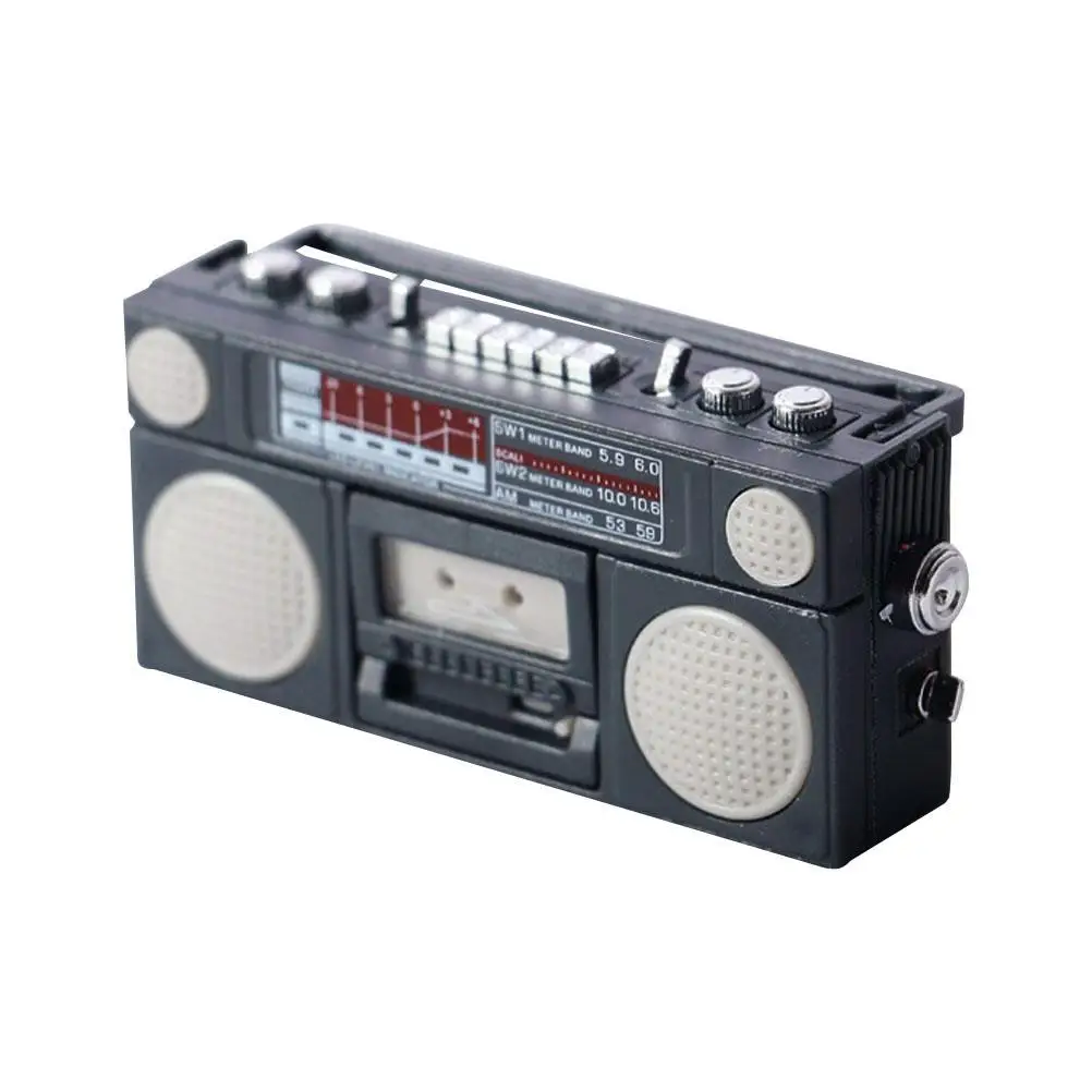 Classical Radio Model Decoration Desktop Mini Adornment Decorate Landscape Layout Prop Plastic Vintage