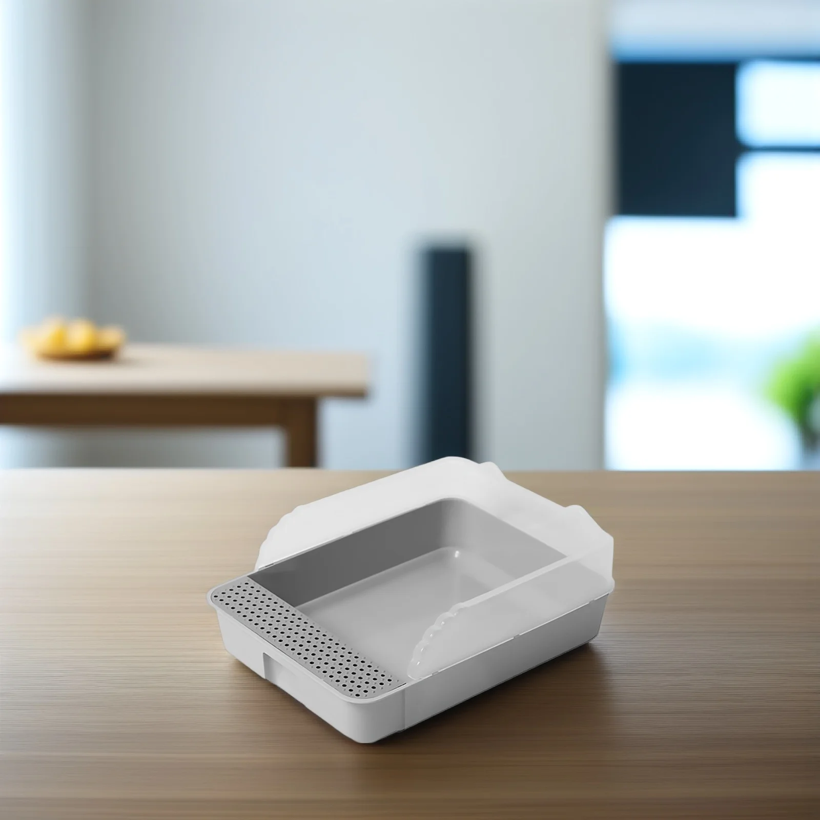 กระบะทรายแมวแบบกึ่งปิด ดีไซน์ถอดประกอบได้ ป้องกันการกระเด็น ห้องน้ำแมว ถาดทรายสำหรับลูกแมว ทำความสะอาดง่ายและรวดเร็ว