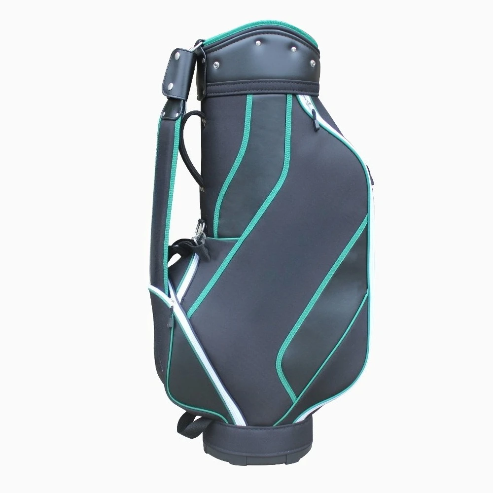 Golf cart bag pu leather golf bag with cover PU + polyester
