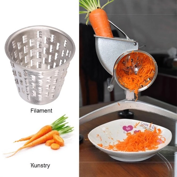 Manual Rotary Vegetable Slicer 5 Stainless Steel Blades Hand Crank Salad Maker Shredder Cutter
