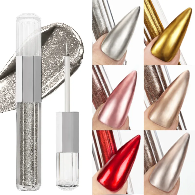 1Pc Nieuwe Nail Art Oogverblindende Spiegel Metalen Magische Vloeibare Magische Spiegel Vloeibare Laser Nageldecoratie