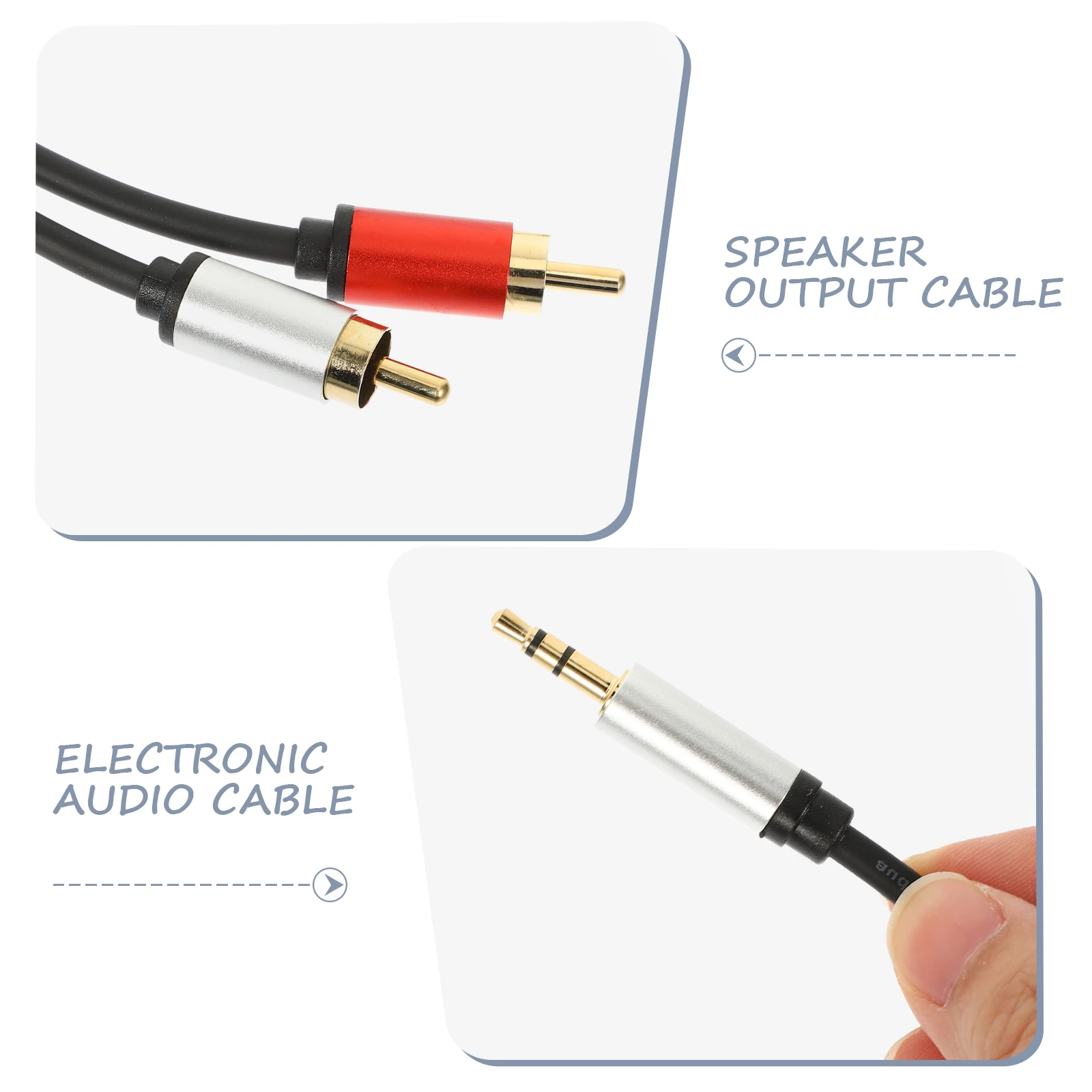 

2PCS 3.5mm to 2 Audio Cable AUX Adapter for Smartphone PC Speaker Gold Plated Copper Stereo Sound Compatible Home Cinema Car