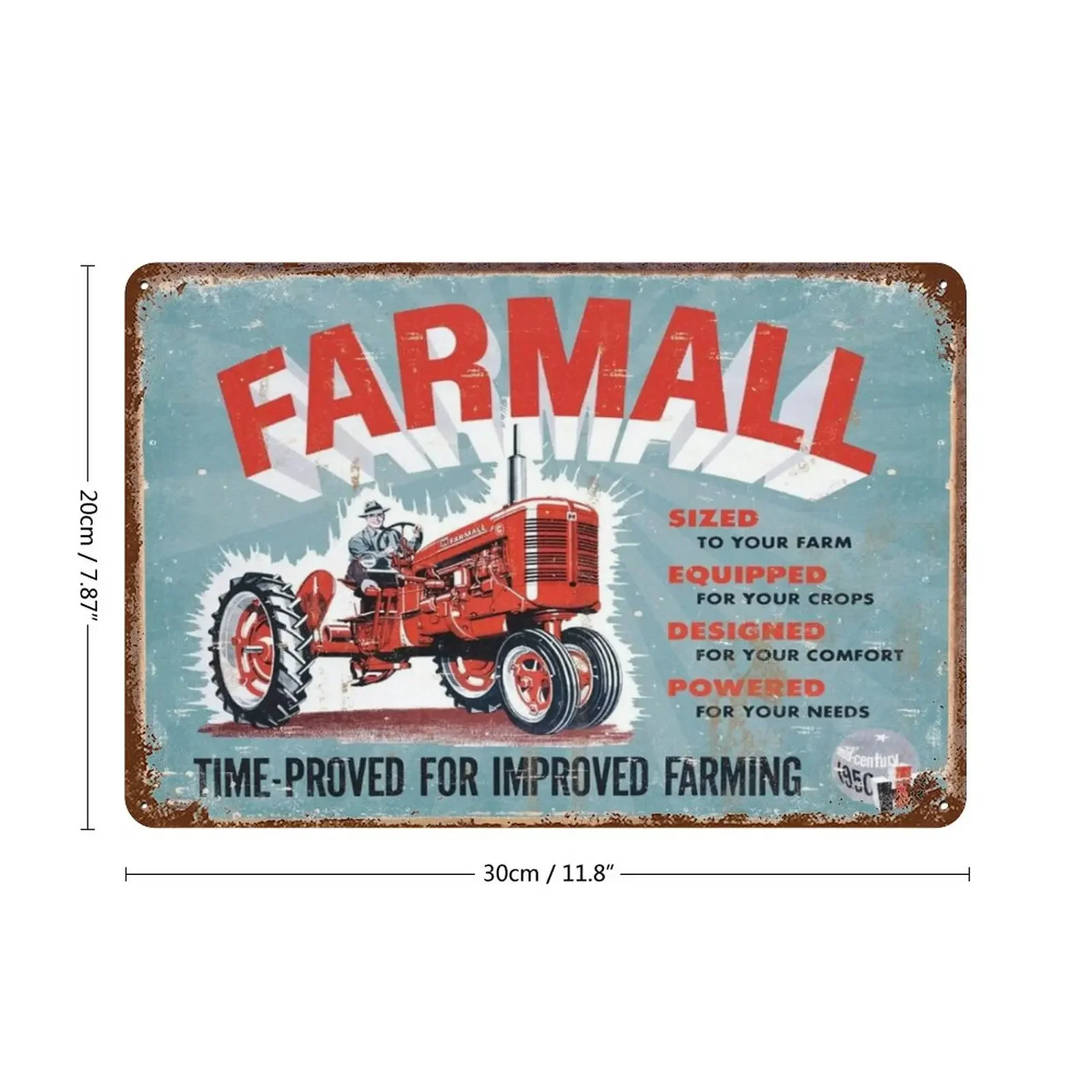 Desperate Enterprises McCormick Farmall Cub Tin Sign - Nostalgic Vintage Metal Wall Decor