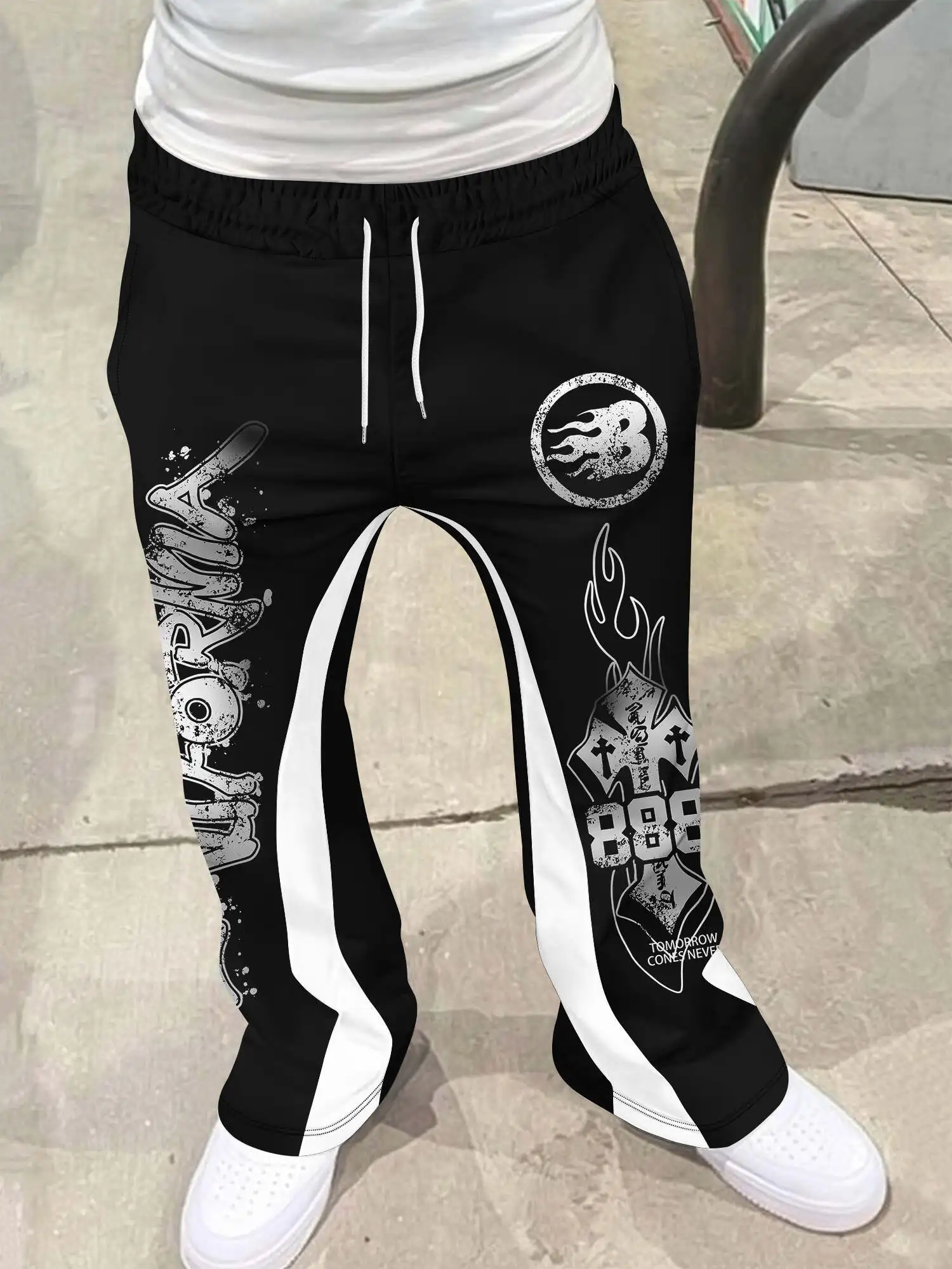 

Y2k расклешенные брюки мужские свободные брюки с 3D принтом повседневные спортивные штаны со средней талией спортивная женская одежда уличная одежда винтажные брюки в стиле хип-хоп
