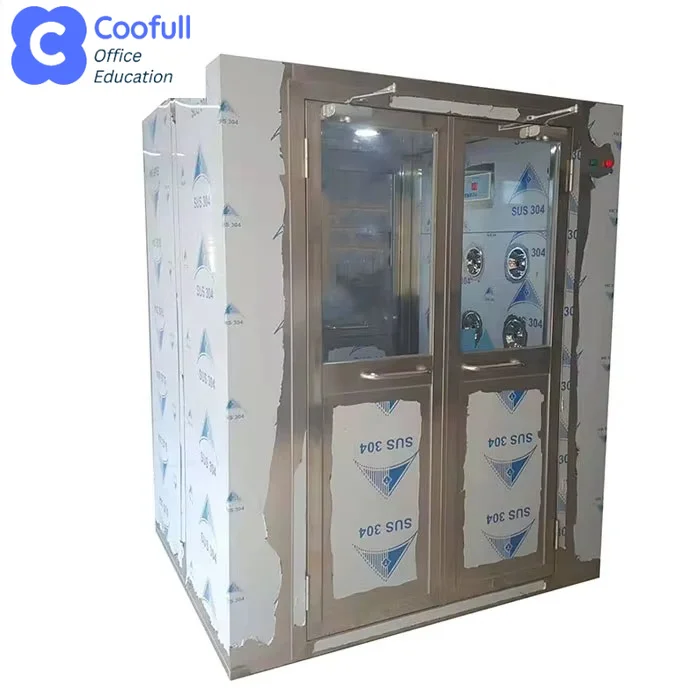 COOFULL Automatic Intelligent Door Clean Room Equipment SUS 304 Cargo Air Shower with Electronic Lock Condition New