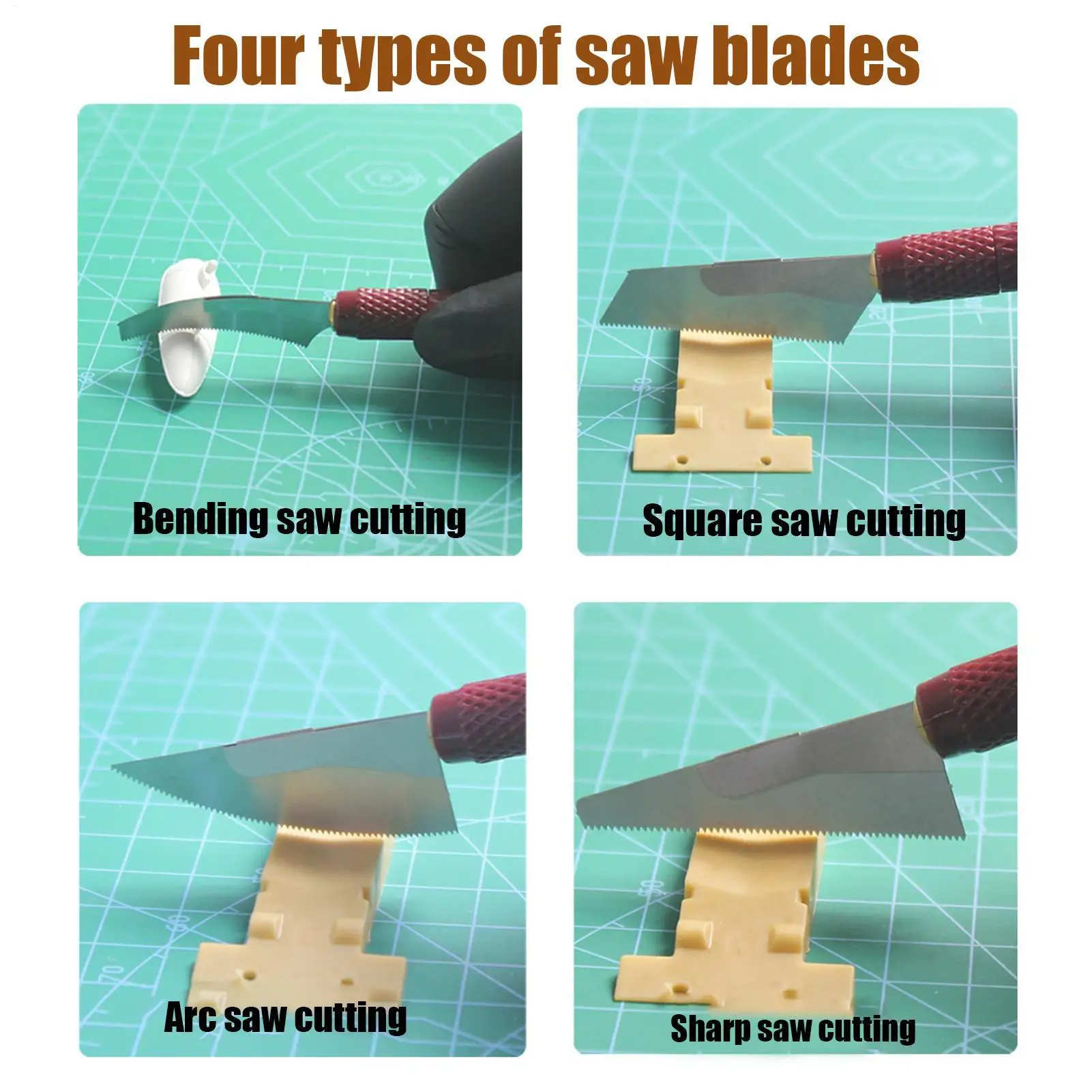 Modeling Craft Hand Saw Kit with Beveled Edges and Curved Edges stainless steel Model Craft Hand Saw Set with 4 Craft Cutters