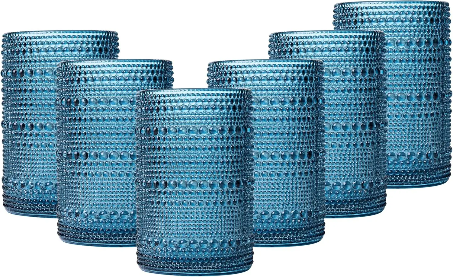 

Набор винтажных стаканов для питья Hobnail из 6 штук, стакан для воды на 15 унций, очки Highball для напитков и подарков