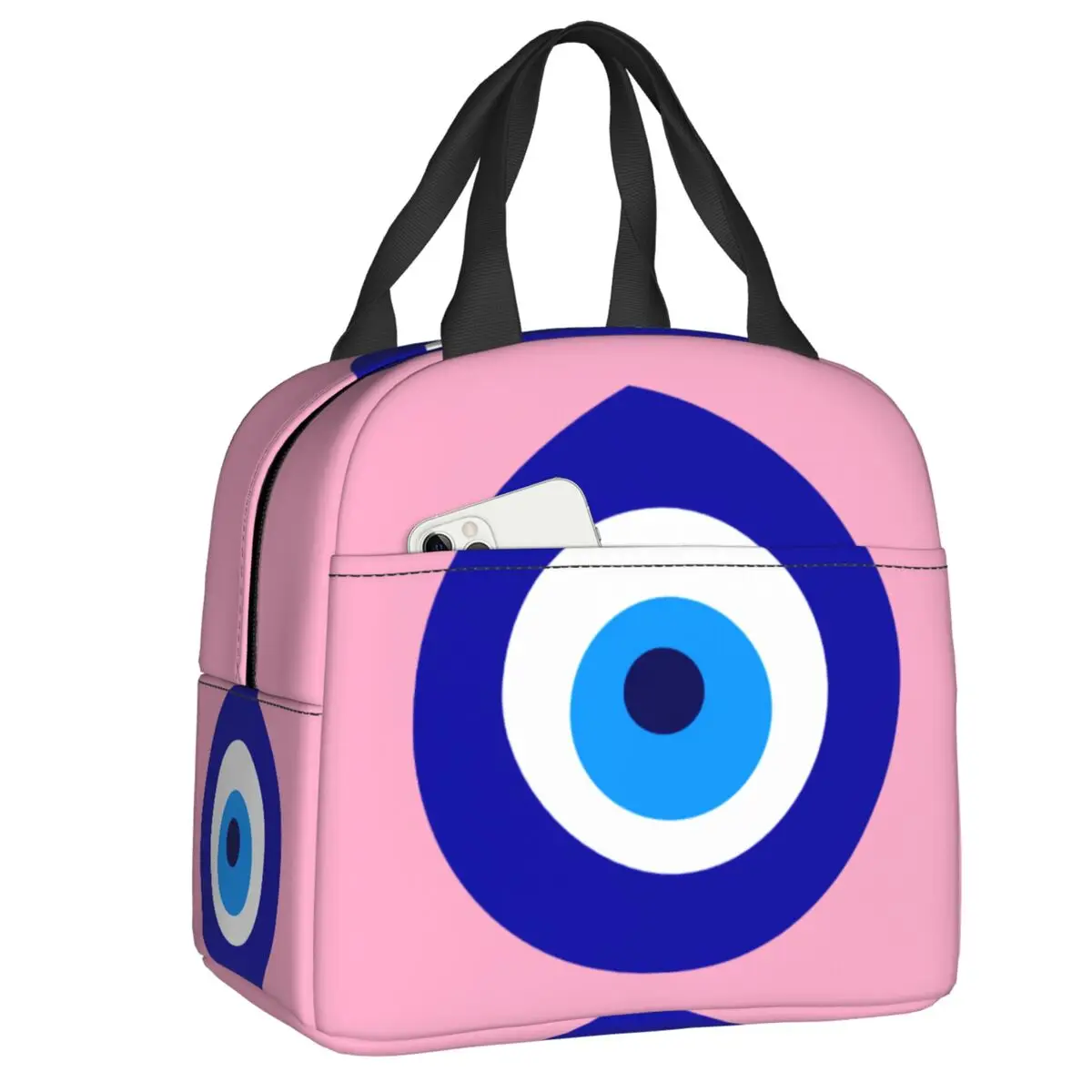 Custom Evil Eye Ethnic Pattern Mystic Greek Amulet Turkish Lunch Bag Women Thermal Cooler Insulated Lunch Boxes Student School