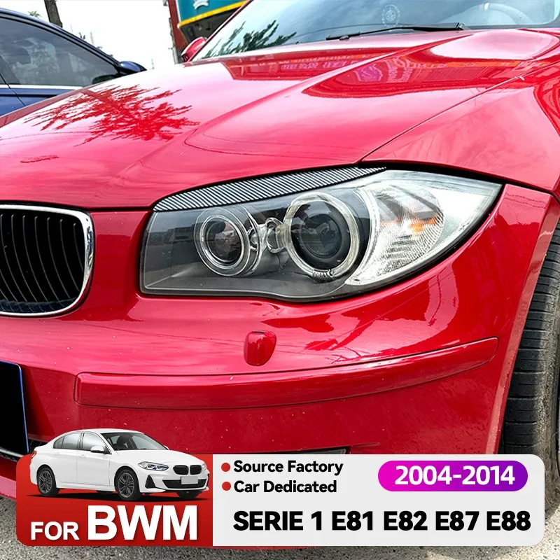 bmw-1シリーズ-e81-e82-e87-e88-2004-20用-ホット2個セット-1シリーズ-e81-車用ヘッドライトランプ-アイブロウカバー-トリムステッカー-収納整理