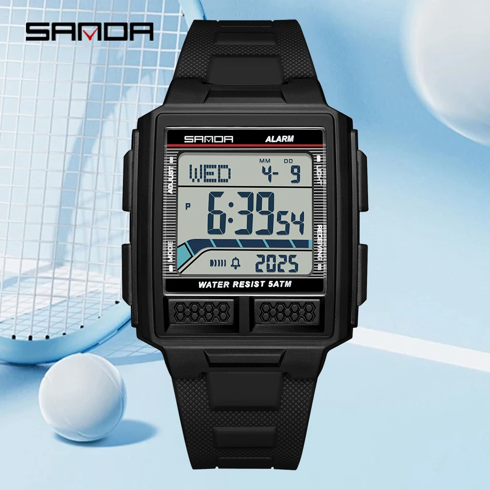 Sanda 2212 sports Electronic Watch Alarm Clock Luminous Shockproof countdown stopwatch Multifunction Digital Watches for Man