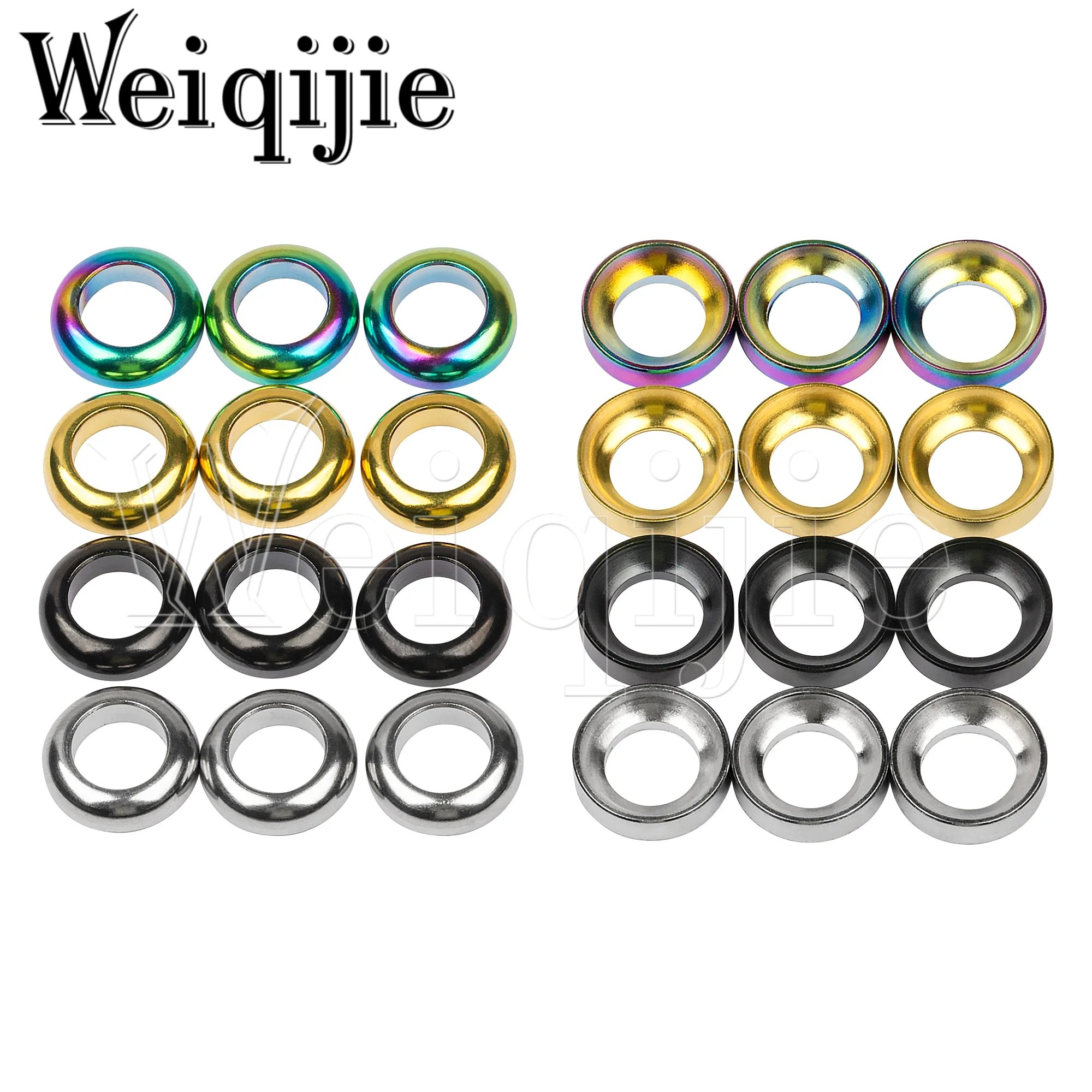 Weiqijie Titanium Bolt M6 Concave And Convex Washer Gasket for BMX Bicycle Disc Brake Modification