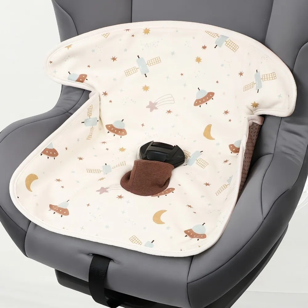 Washable Baby Car Seat Liner Pad Waterproof Universal Fit Stroller Cushion Polyester Cartoon Printed
