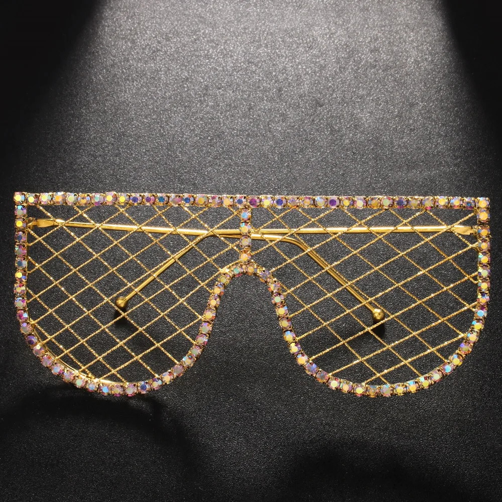 Stonefans Mesh Glasses Frames for Women Luxury 2024 Y2k Accessories Face Jewelry Belly Dance Statement Crystal Charms Display