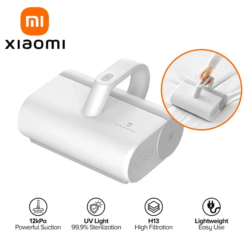 XIAOMI MIJIA Mite Remover Brush For Bedding Cleaner UV Sterilization Disinfection Vacuum Cleaner 12000PA Cyclone Suction Cleaner