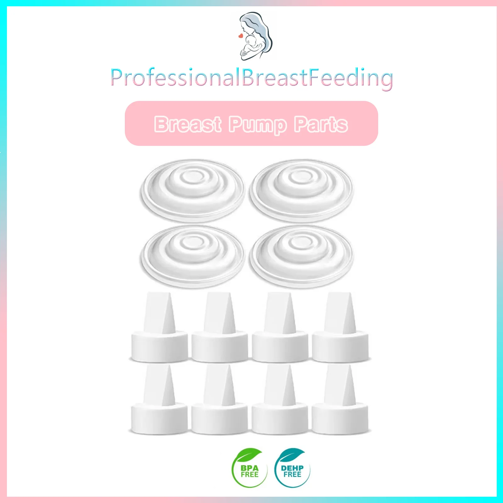 12pcs Breast Pump Parts Compatible with Spectra S12 Plus Includes Duckbill Valve Silicone Membrane Replacement Spectrum Duckbill