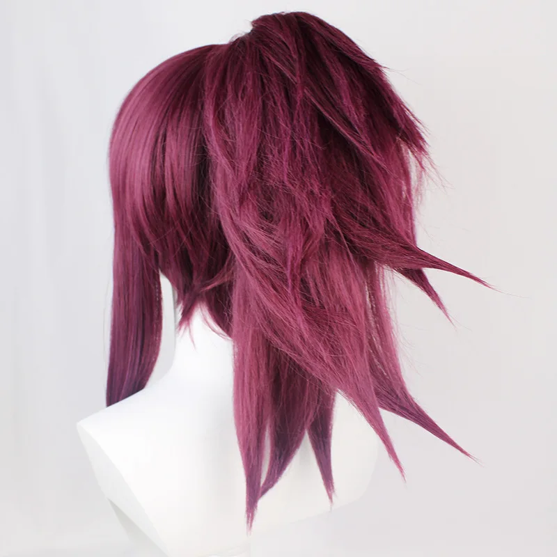 LOL KDA Akali The Rogue Assassin Akali Mixed Purple Ponytail Clip Heat Resistant Hair Cosplay Costume Wig